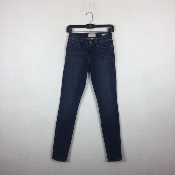 Frame Le Skinny De Jeanne Mid Rise Dark Wash Skinny Jeans Size 26 Y2K 90s - Picture 3 of 12